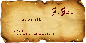 Friss Zsolt névjegykártya
